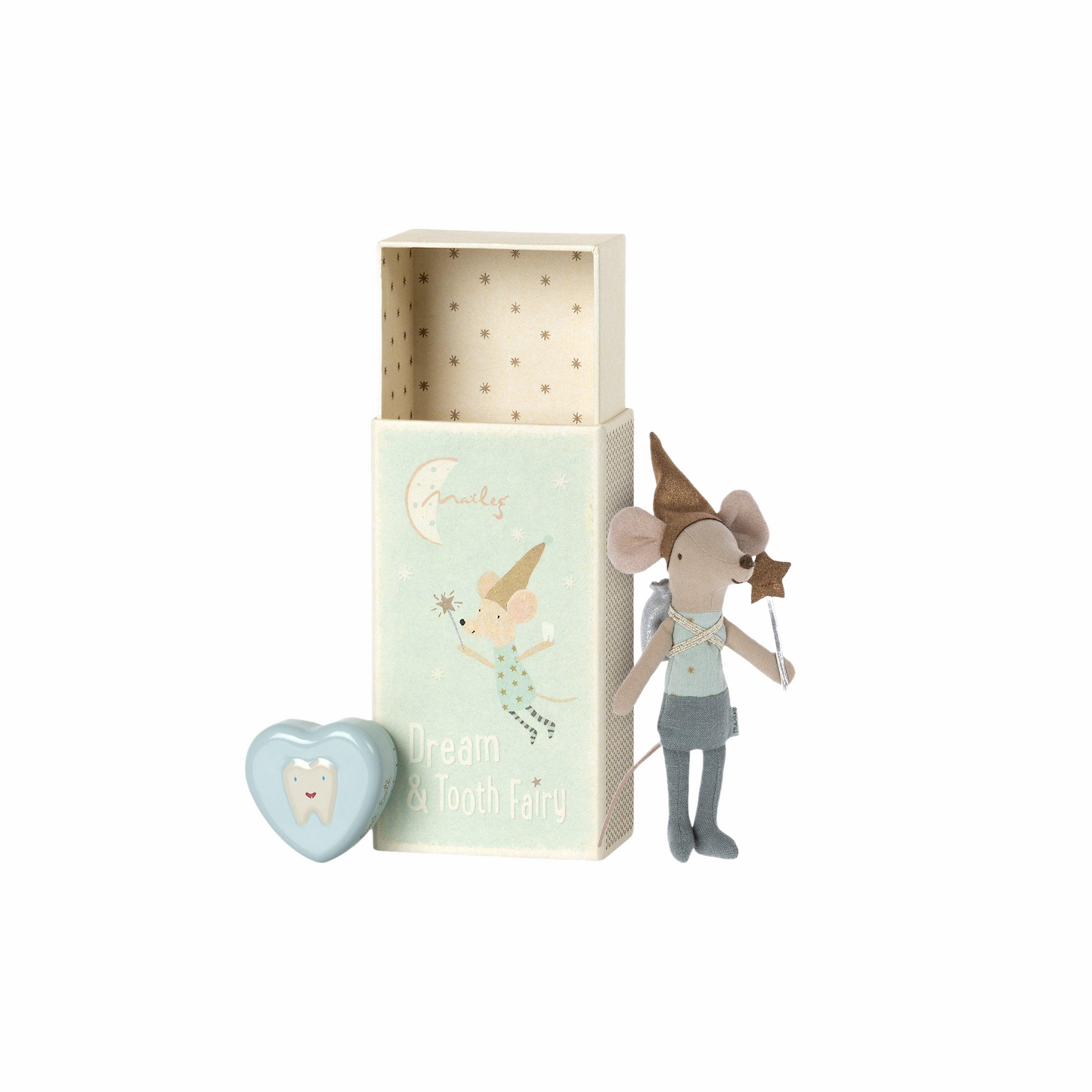 Tooth Fairy Mouse in Matchbox in Blue