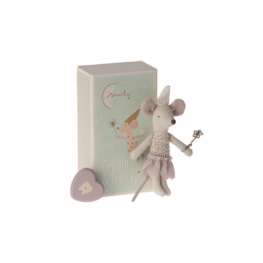 Tooth Fairy Mouse in Matchbox in Heather