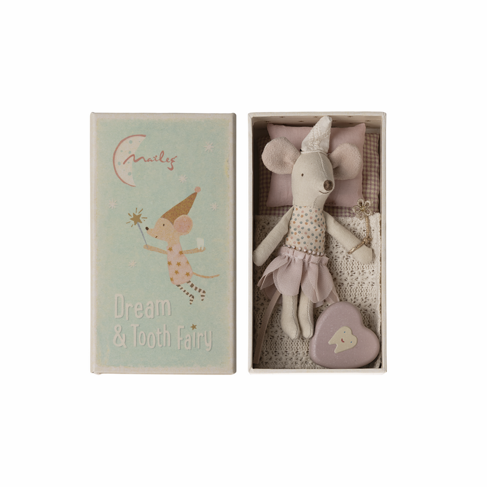 
                      
                        Tooth Fairy Mouse in Matchbox in Heather
                      
                    