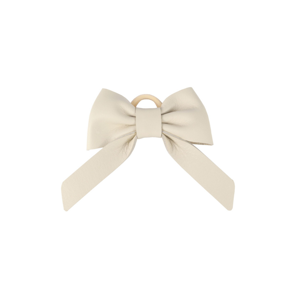 Cinty Hair Tie - Cream Leather