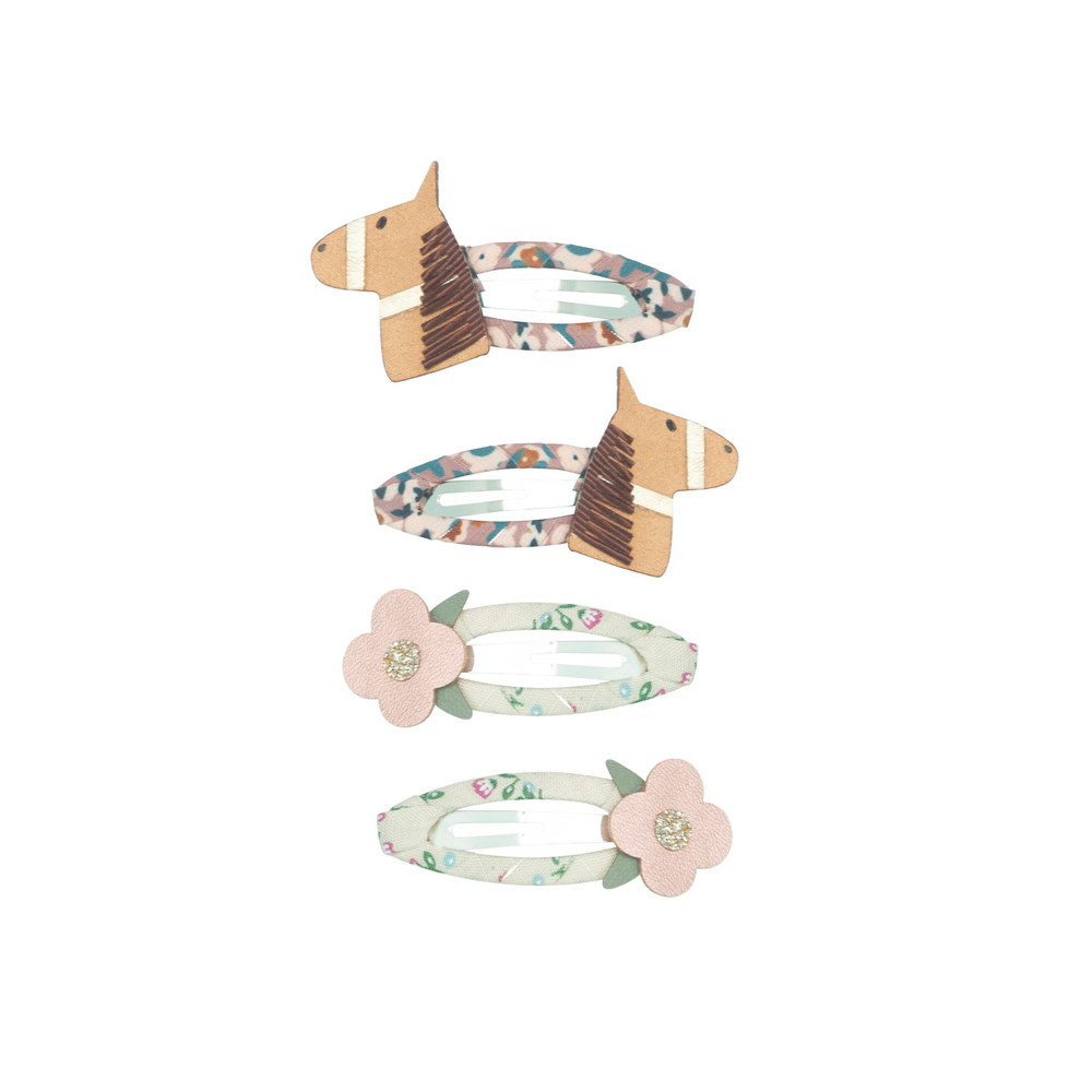 Horse & Flower Clip Set