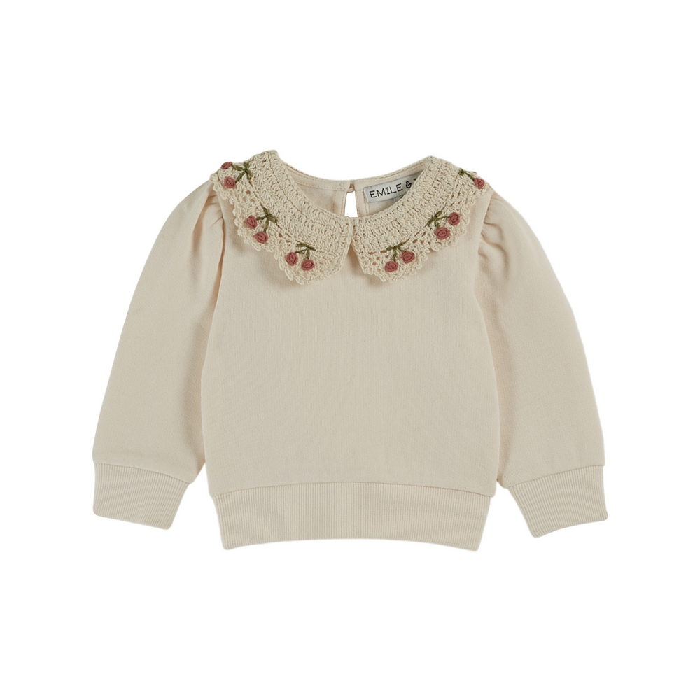 Embroidered Collar Sweatshirt