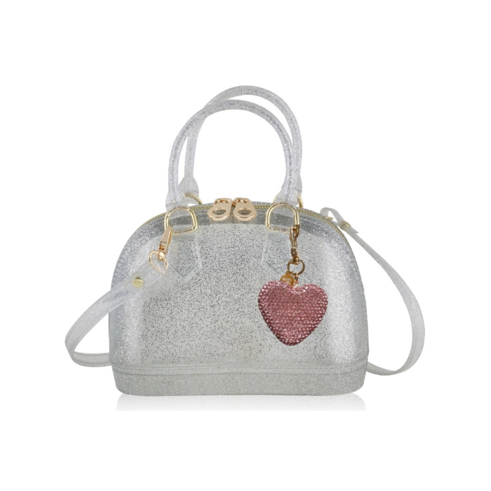 Cate "Follow Your Heart" Silver Sparkle Purse