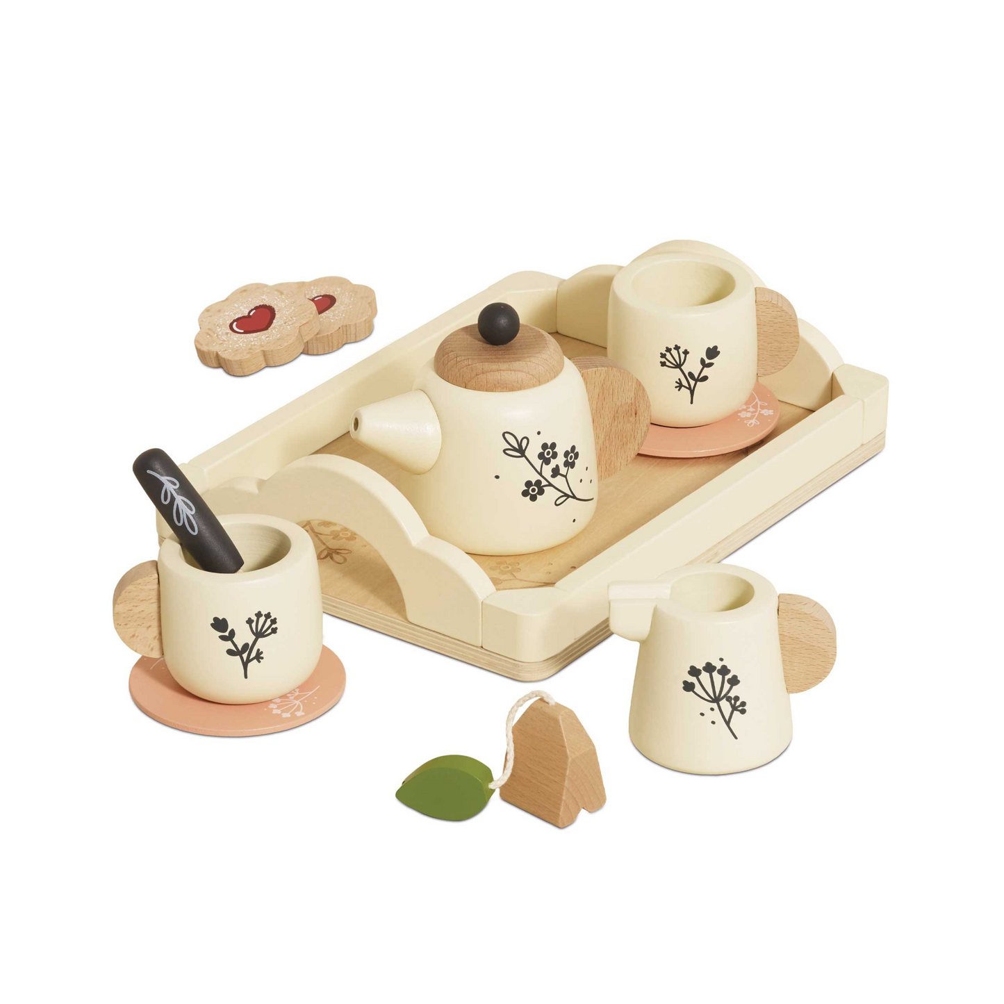 Eco-Friendly Wooden Tea Set & Tray