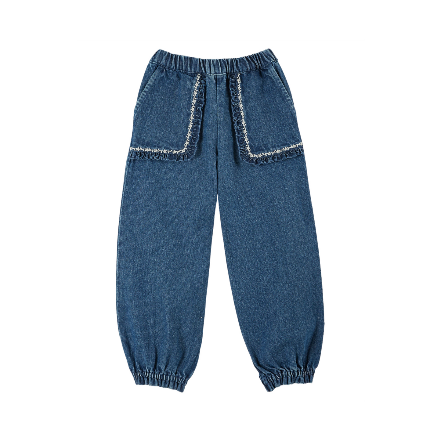 Embroidered Denim Pants