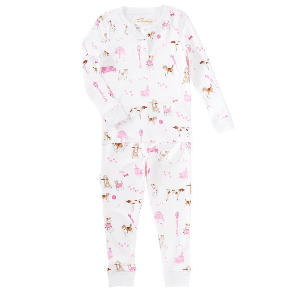 Pink Pawprints in the Park Pajama Set