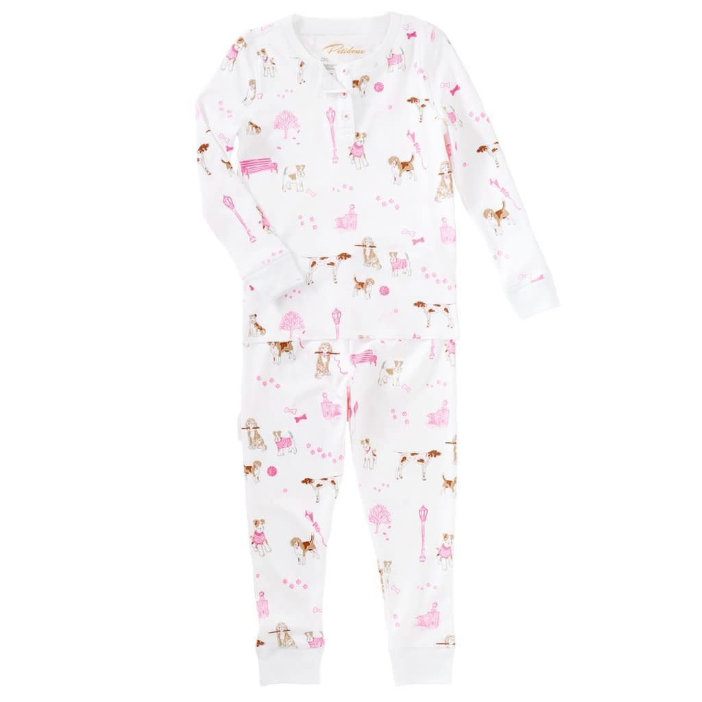 Pink Pawprints in the Park Pajama Set