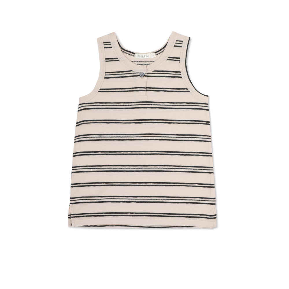 Textured Stripes Loose Tank Top