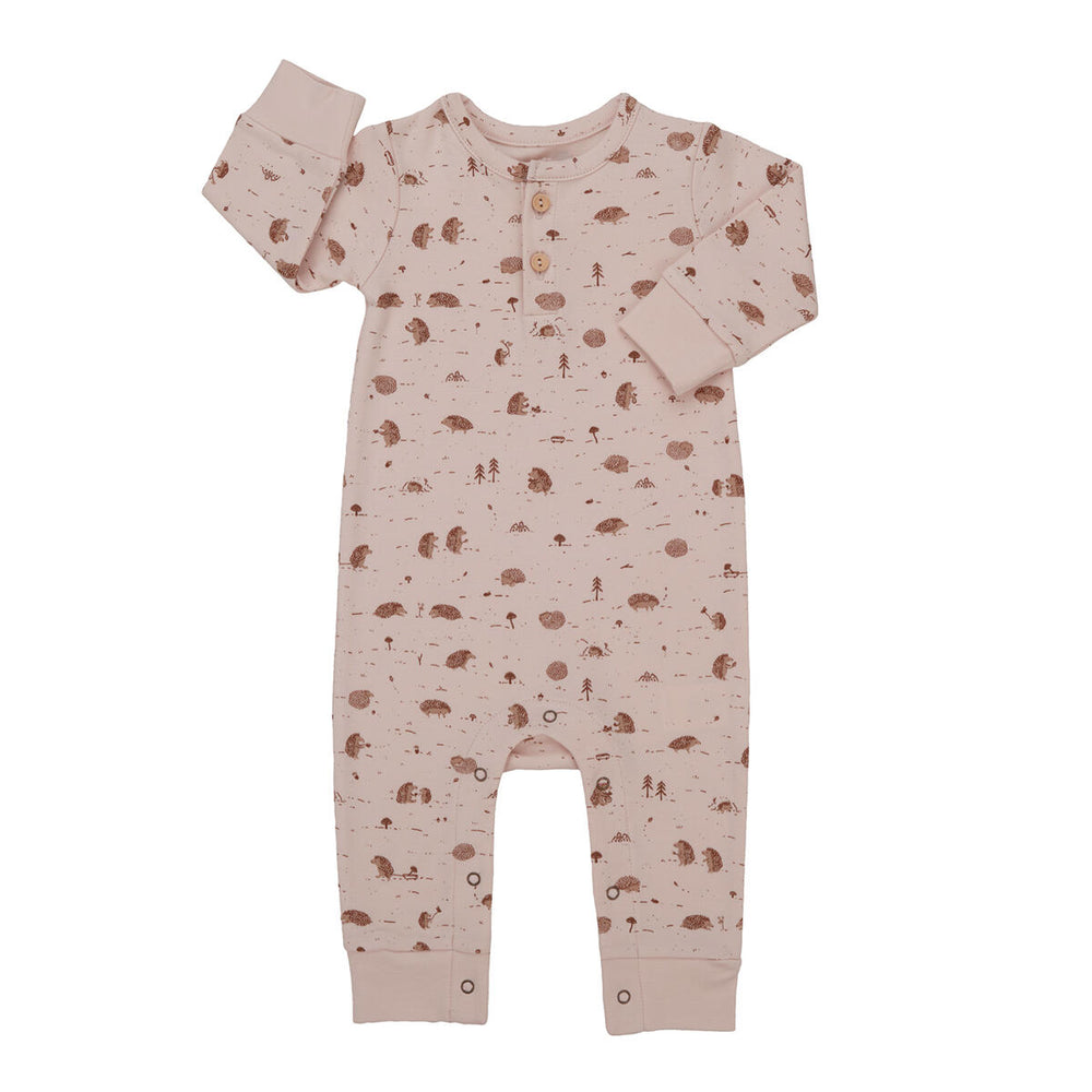 Woodland Hedgies Buttons Jumpsuit in Silver Peony